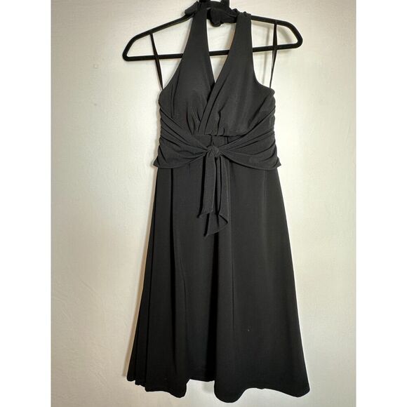 Y2K Little Black Halter Dress Size 4 - Picture 1 of 5